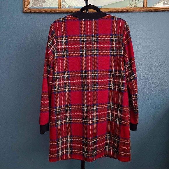SANCTUARY ~ Red Plaid CITY Longline Bomber Jacket ~ XL (JR) | L (W) - Picture 4 of 12